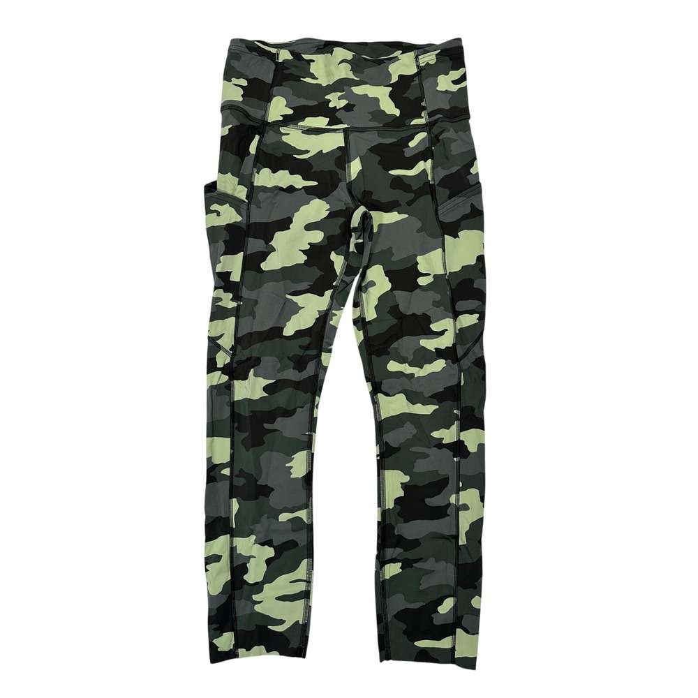 Lululemon Fast & Free High Rise Crop 23" Heritage 365 Camo Crispin Green Multi 6